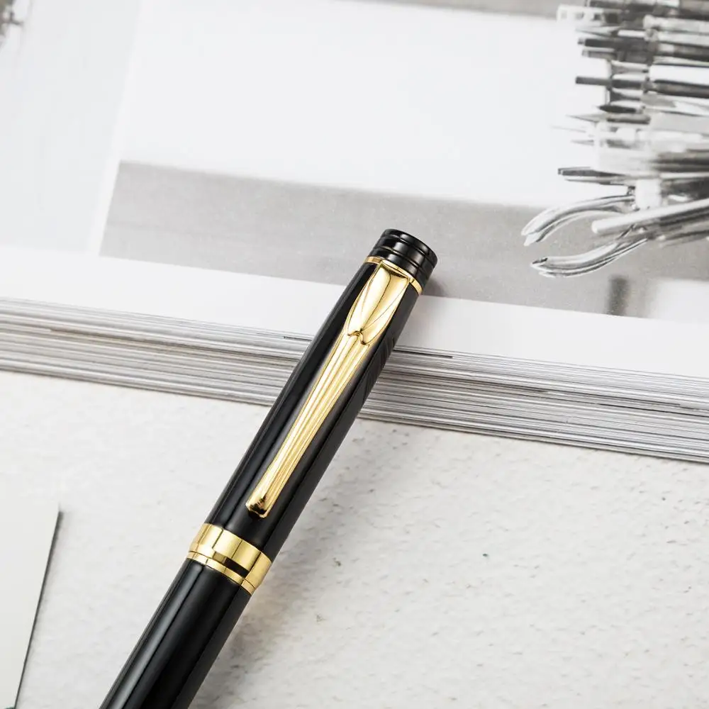 Factory customized high-end luxury metal multi-color metal rollerball pen black promotional gift pen