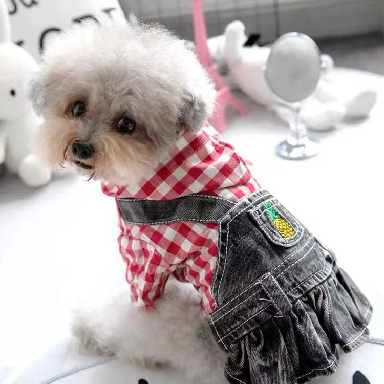 Luxury Clothes Casual Cowboy Rompers Pants Jeans Pet Dog Vests Dress