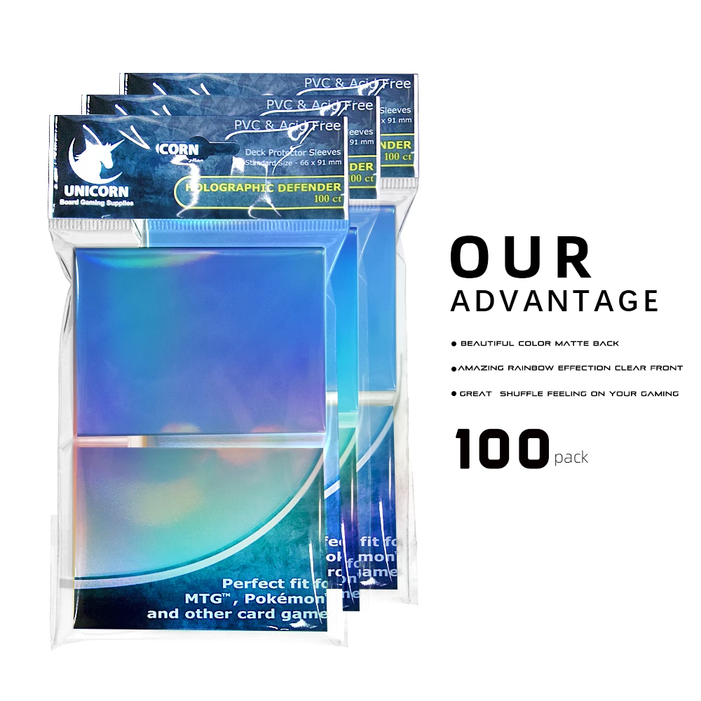 MTG 66X91MM RAINBOW EFFECTS Light Blue Back HOLOGRAPHIC CARD SLEEVES  600PCS PACK