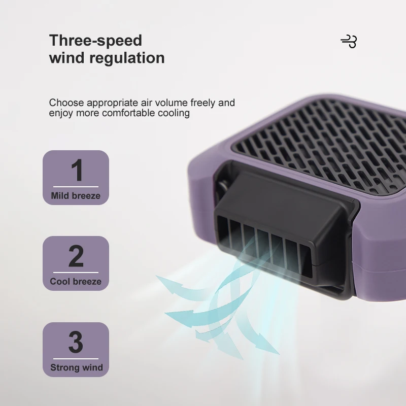 Wearable Fan Product Portable Cooling Clip Waterproof Waist Fan Electric Fan Portable With Light 6000mAh Battery