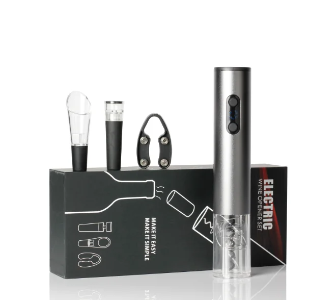 Wholesale Wine Accessories Amazon Top Seller Automatic Electric Wine Corkscrew Opener Gift Box Set Battery Operated