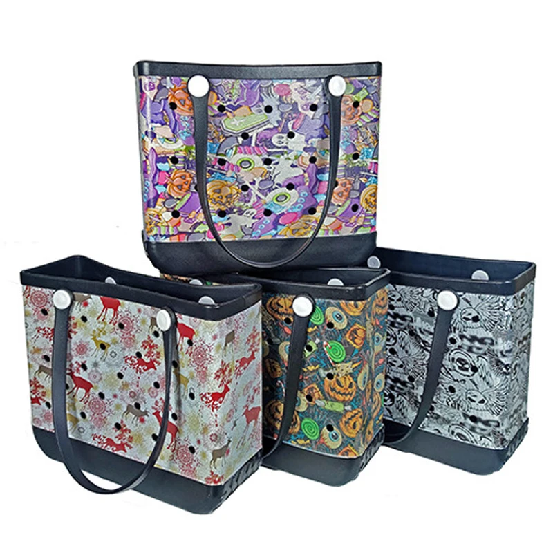 summer Large Capacity EVA Beach hole Bag Waterproof lady tote Bogg handBag For Outdoor travel Groceries Storage Bags