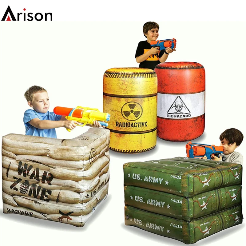 OEM custom cheap durable PVC inflatable barrier inflatable war toy model game toy environmental inflatables