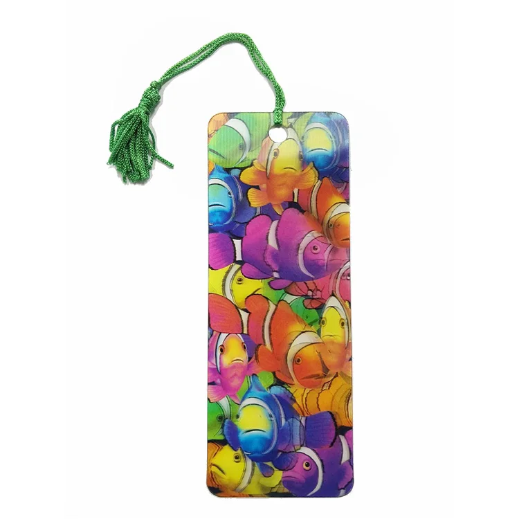 Custom 3d lenticular bookmark personalized 3d lenticular bookmarks bookmark With Tassel
