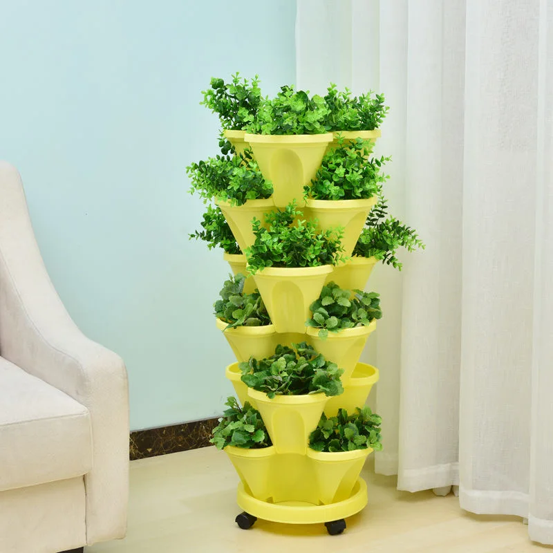 wholesale cheap multi-layer plastic flower pot extra large plastic planter