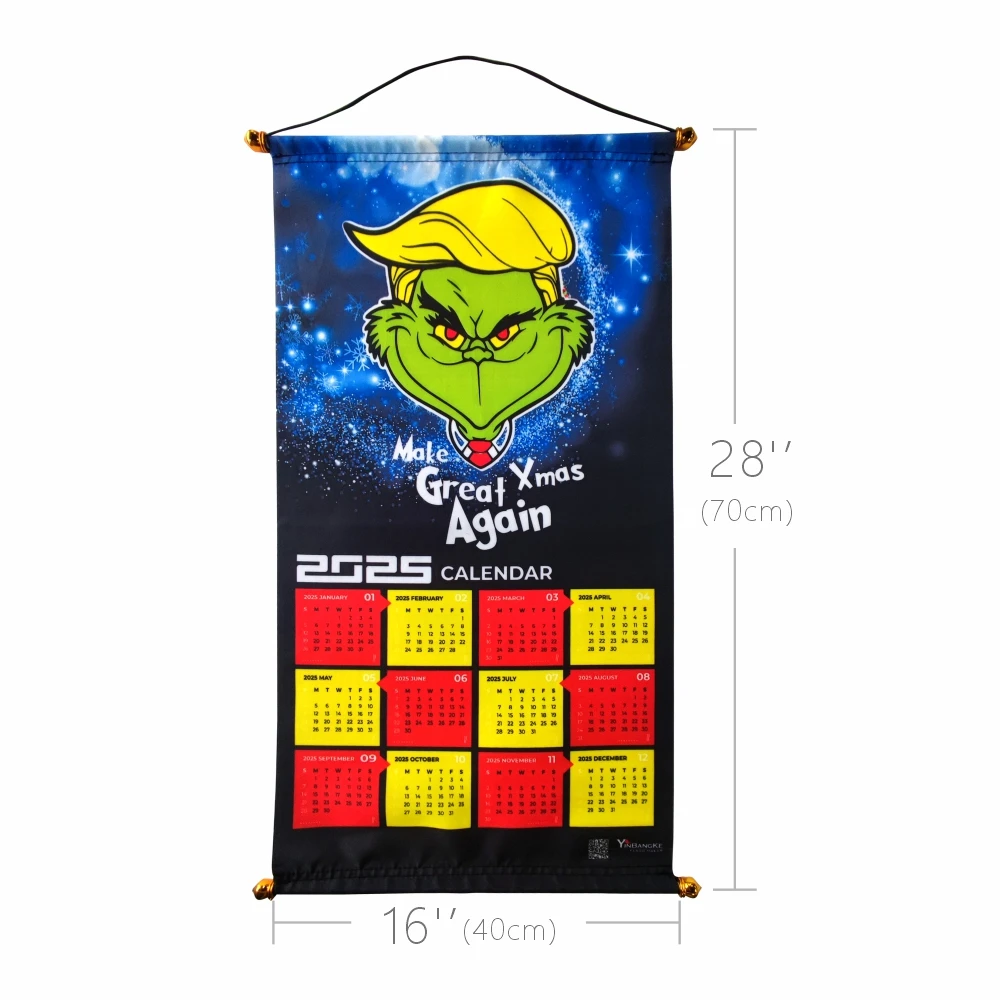 Custom Design Fast Delivery Hanging scroll Poster of Annual calendar With Plastic/ Aluminium Rod Wall Scroll