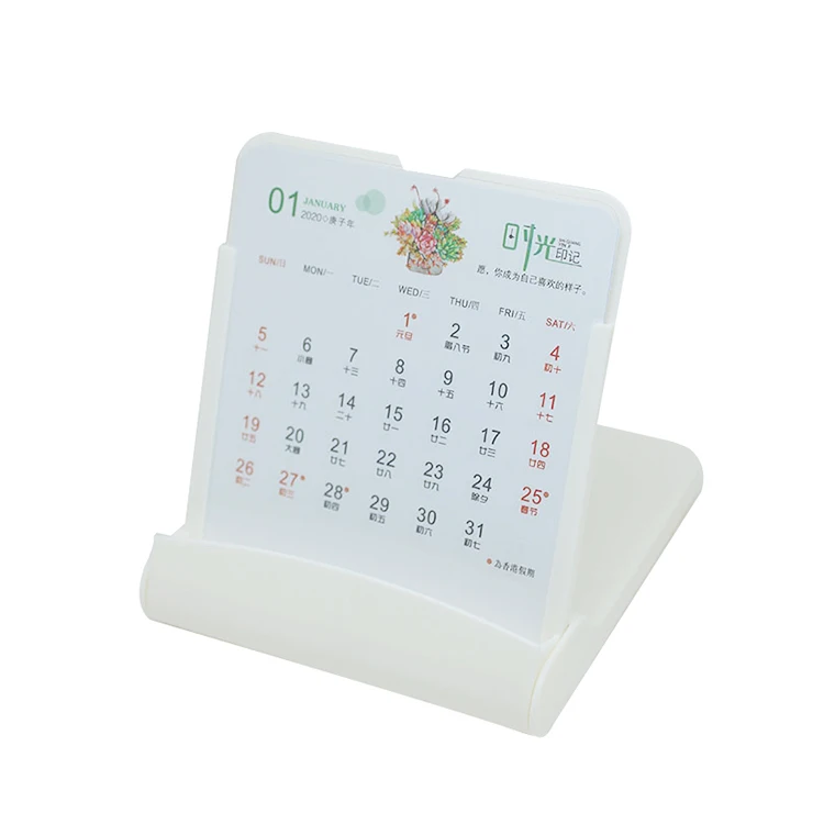 JCX/Promotional Multi-functional Desk Calendar with Phone Holder Custom Logo Table Calendar