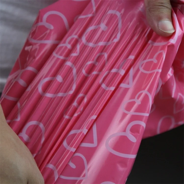 Printed Pink Plastic Shipping Postage Clothing Packaging Mailing Poly Mailers Express Bag