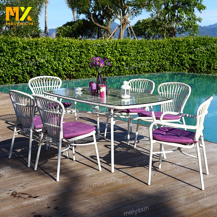 MX four season modern outdoor living home rattan wicker bistro lawn furniture set