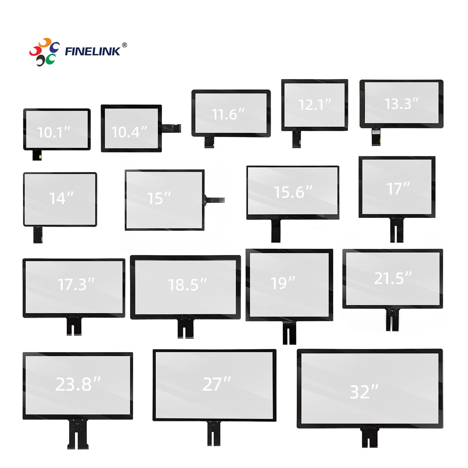 10.1 12.1 17 19.5 23.8 32 43 Inch PCAP Multi-Touch Capacitive Touch Screen Overlay Kit with Waterproof and Glove Touch