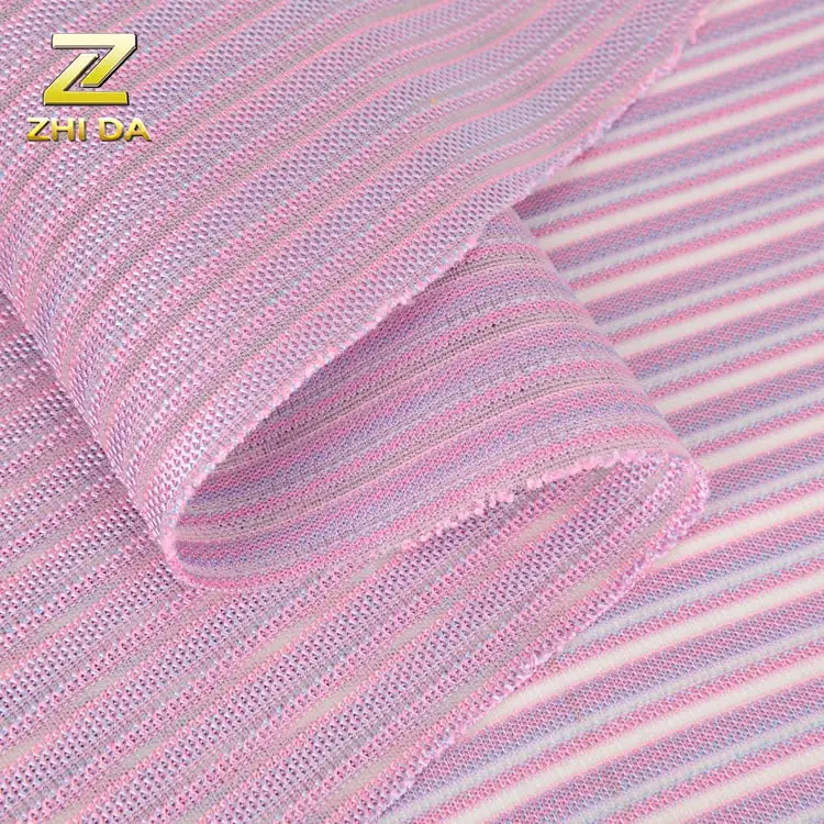 2020 new design stripe style mesh fabric in 100% polyester for fashion bags