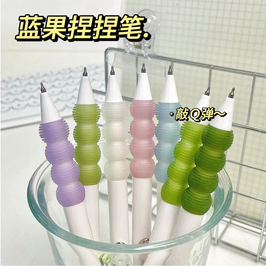 Оптовая продажа Экологически чистая 0 5 мм синяя ручка с гелевыми чернилами 3D мягкая черного цвета металлическим зажимом для рекламных акций