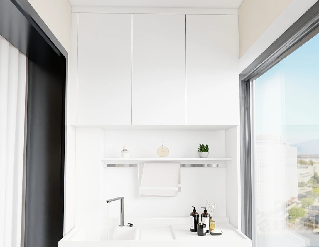 Hot balcony washing machine integrated cabinet Bathroom cabinet Light luxury custom balcony bathroom wall cabinet