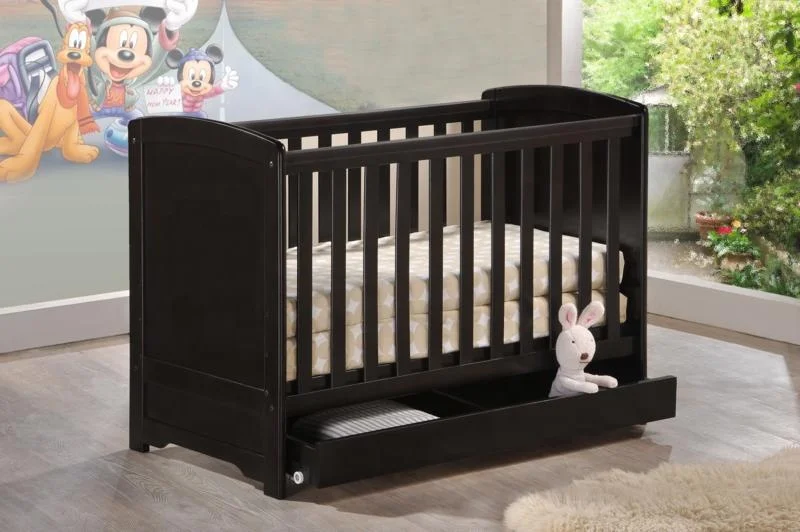 Multifunctional modern wooden simple Baby Crib Cot Baby Bed Price Adjustable Wooden Crib Set for Babies