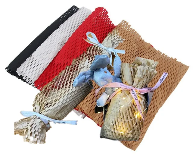 Hot Eco friendly Brown Black White Honeycomb Wrapping Paper Gift Flower Paper Packing Material for Gift Store Flower Store