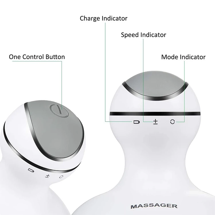Portable Electric Scalp Massager Rechargeable Waterproof with Kneading Nodes 4 Massage Styles for Body Massage Face Cleaning