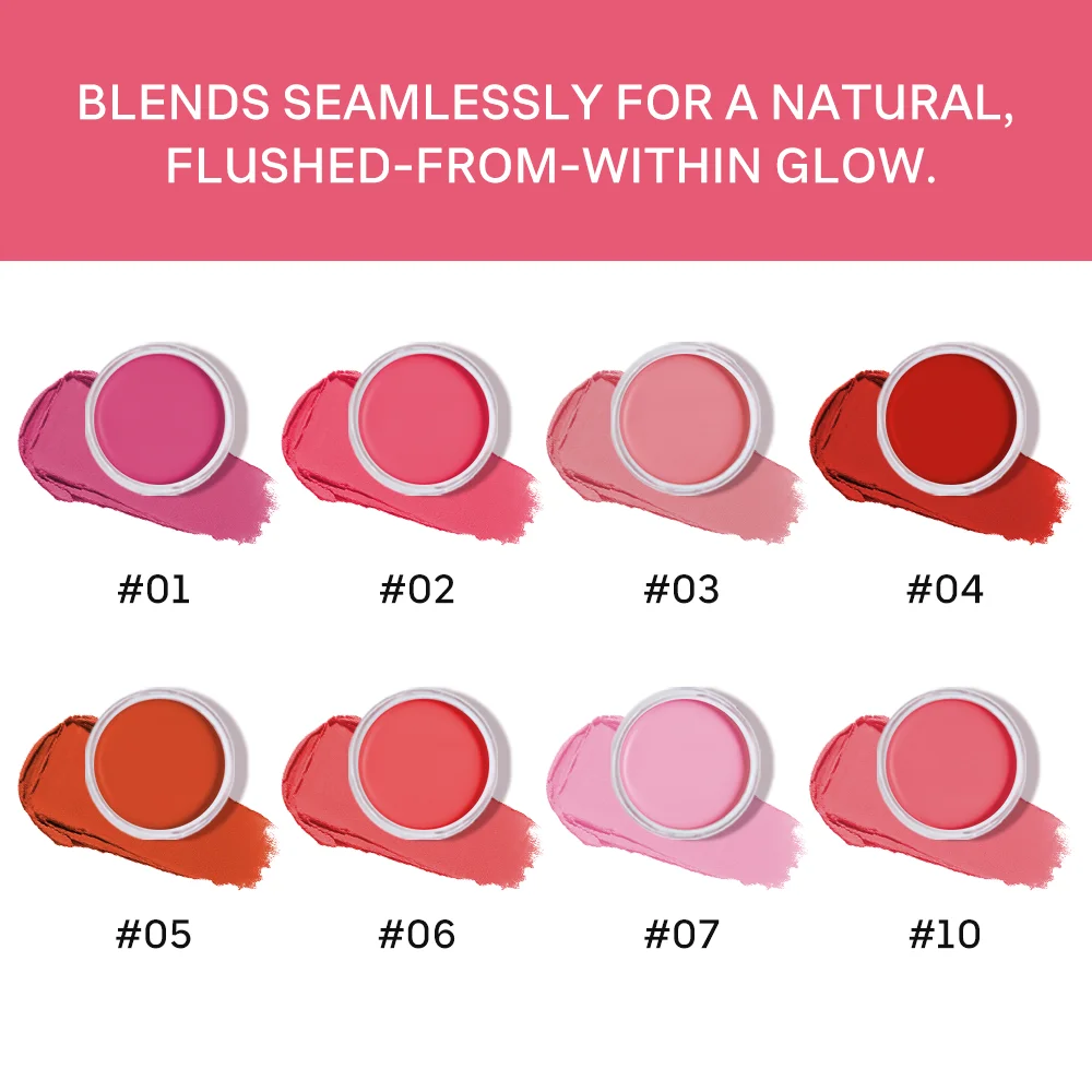 Custom Vegan Makeup Cream Blusher Vendor Face Cheek Waterproof Private Label Ph Color Changing Blush