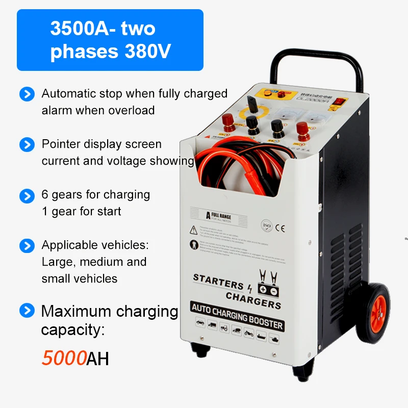 3500A 380V quick charging and starting car jump starter battery booster machine