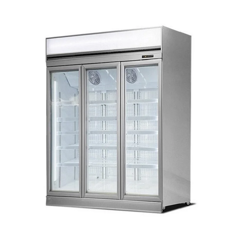 Standing Multideck Display Chiller Commercial Cooler Upright Freezer Glass Door Fridge for Ice Cream Meat