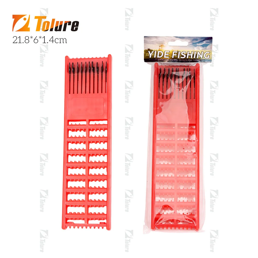 Tolure Fishing Accessory Carp Plastic Winding Board with 20 Spring Hook Suitable Hanging Lengths of Lines