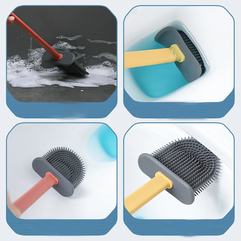 Hot sell bathroom brush toilet clean water based plastic WC brush with quick drying holder cleaning brush