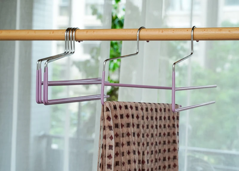 Colorful Open End PVC Coated Metal Trousers Hanger Z Shaped Pants Hanger