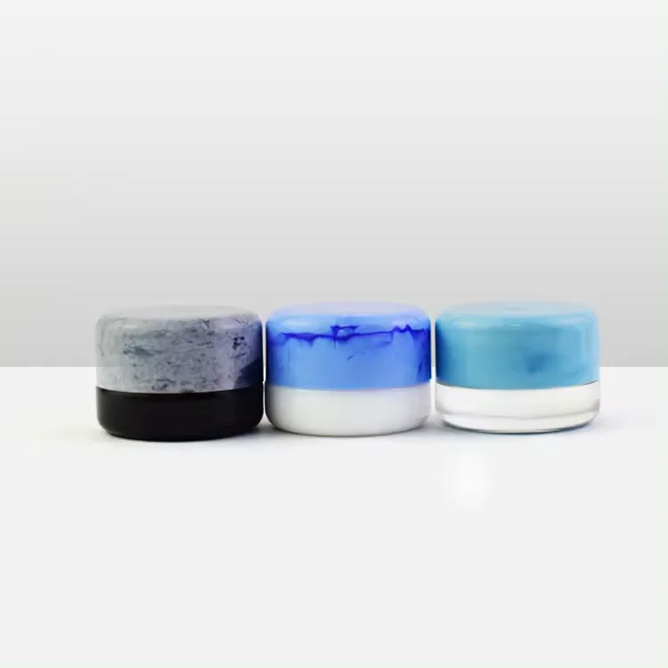 5ML  7ml 9ml  UV RESISTANT HEAVY BOTTOM CONCENTRATE GLASS JAR WITH CHILD RESISTANT GLOSSY BLACK LIDS