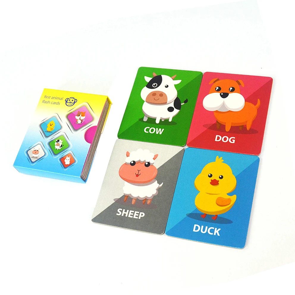 Custom Learning Flash Card Game Baby Children Printing English Alphabet Kids Cognitive Cards Educational Toddler Flash Cards