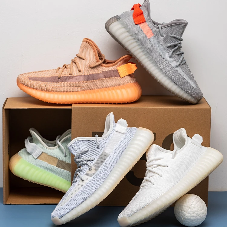  2021 высококачественные светоотражающие Оригинальные кроссовки yeezy350 для мужчин и женщин все стили оригинальные коробки с логотипом 1:1 350 V2