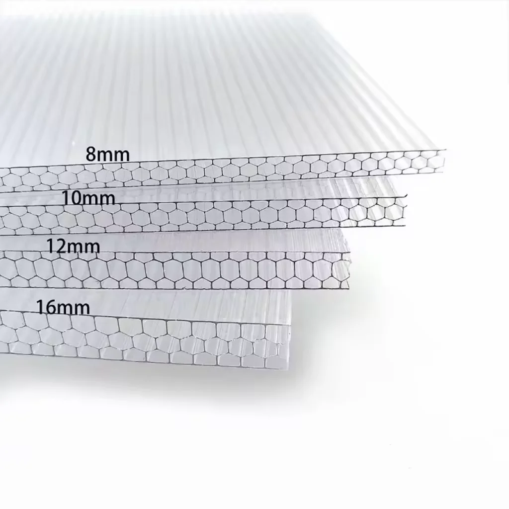 100%  New Raw Material Anti-fog Plastic Transparent Honeycomb Polycarbonate Hollow Sheet