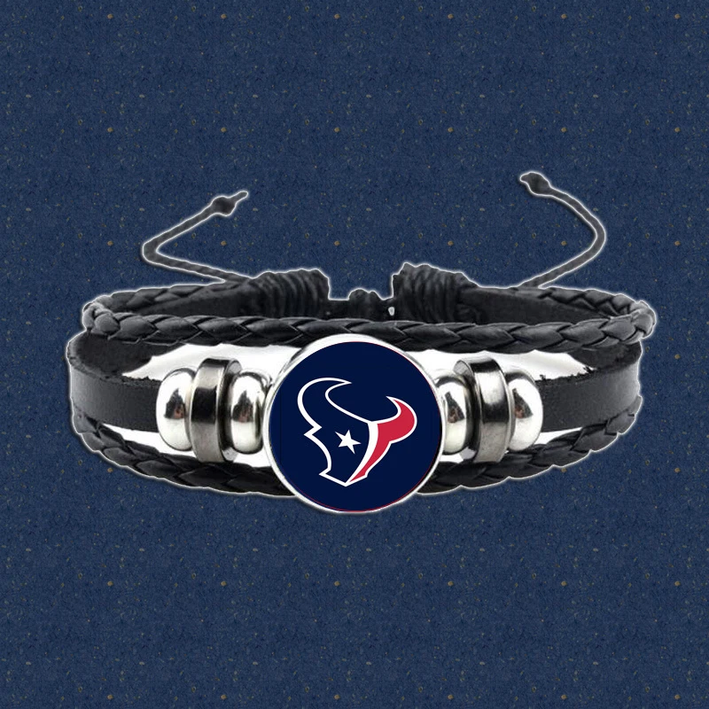 American football Leather Bracelet Retro 32 style rugby team logo 49ers CHIEFS Bracelet Pendant for gift