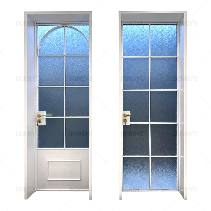 DONGYU High-security Entrance Iron Steel Frame Tempered Glass Metal Doors For House Steel Door or Villa Use Security door