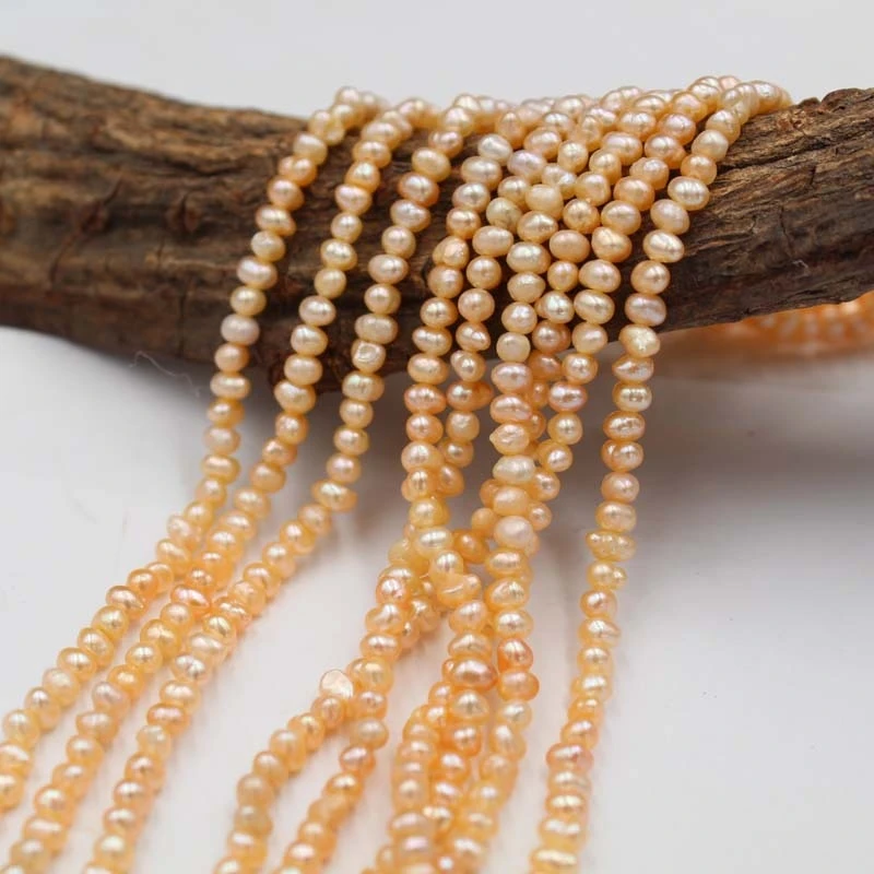 2-3mm potato shape DIY small pearl strand for making jewelry freshwater pearl wholesale