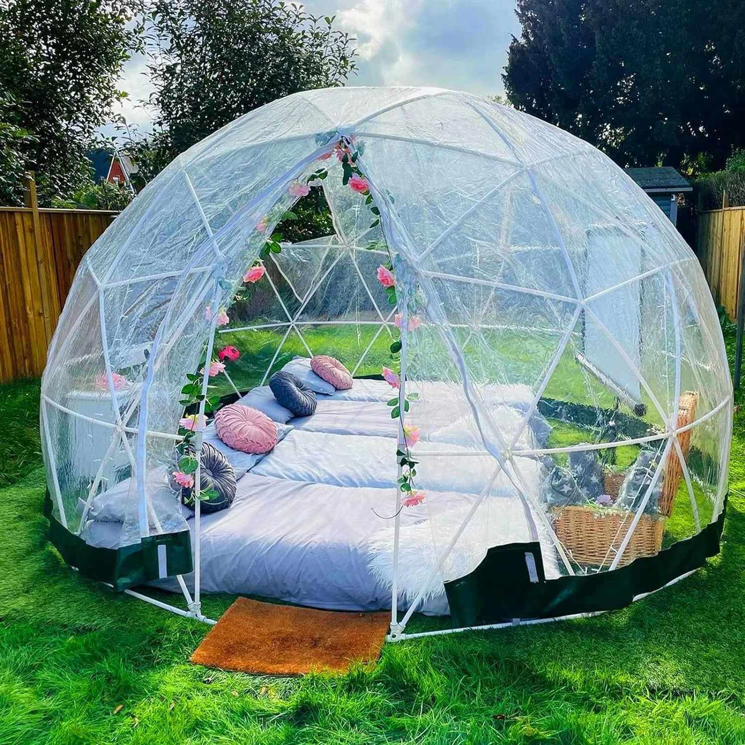 Waterproof Outdoor Transparent 6-8 Person Geodesic Dome Tent Small Pvc Clear Plastic Garden Igloo Dome Tents