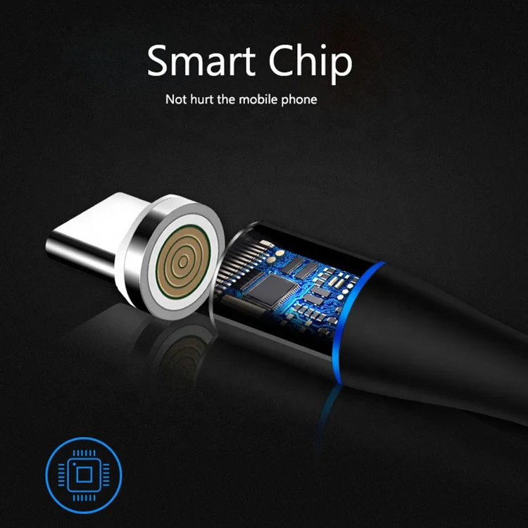 Оптовая продажа магнитный 360 быстрая зарядка USB светодио дный световой 3 в 1 usb Магнитный зарядный