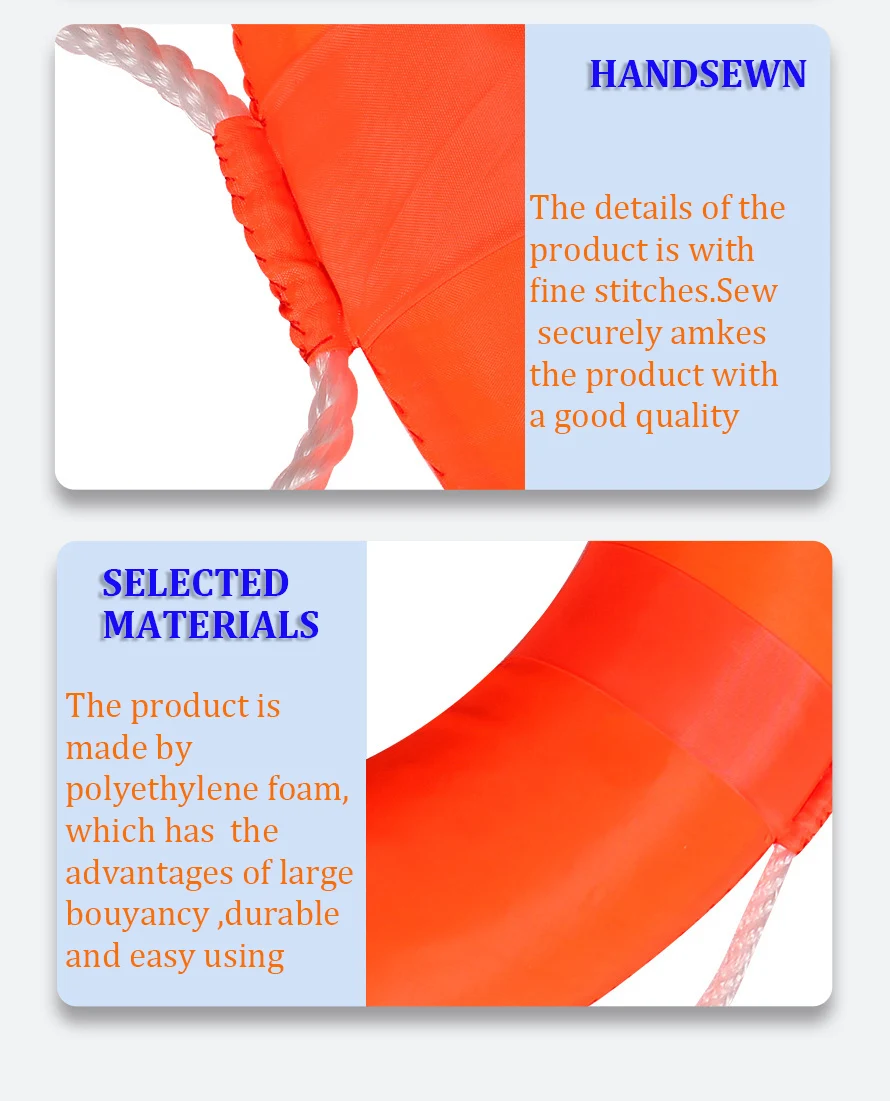 professional large buoyancy plastic boat life buoy ring life ringfor adult and child