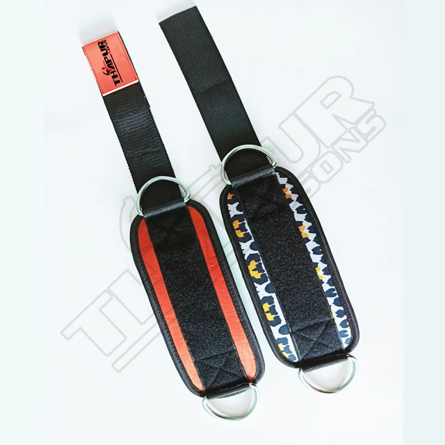 Унисекс дышащие Кабельные тренажеры для тренажерного зала ремешок на лодыжку Пользовательский логотип розовый D Кольцо каблуки Регулируемый функция фитнес-тренировки аксессуары