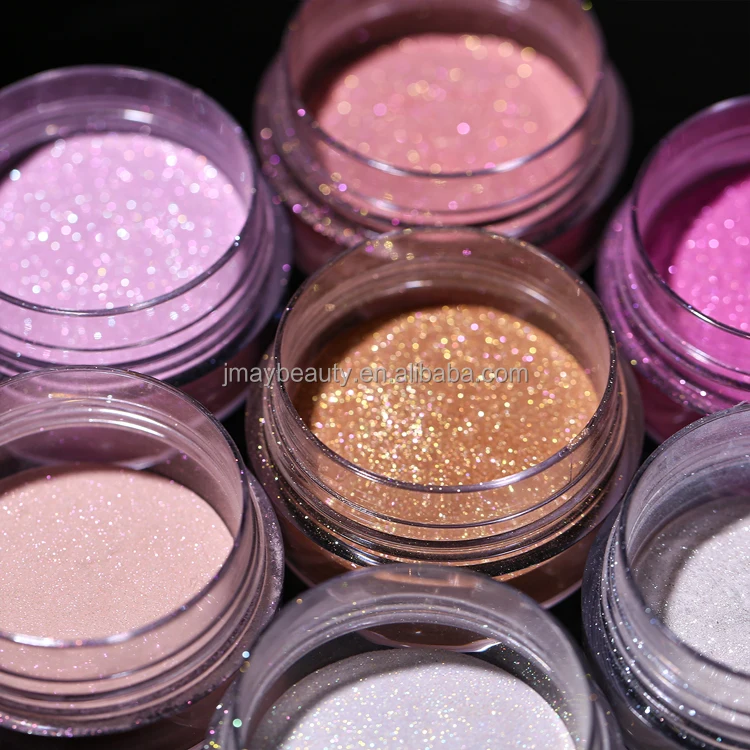 Private Label Glow Sparking Clap Powder Luxury Glitter Face Loose Powder 10 Colors Instant Retouch Body Glaze Highlighter Powder