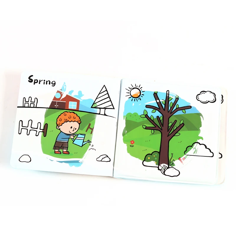 custom cloth children book bath printing toy kids book toddlerwaterplastic bath books for babies