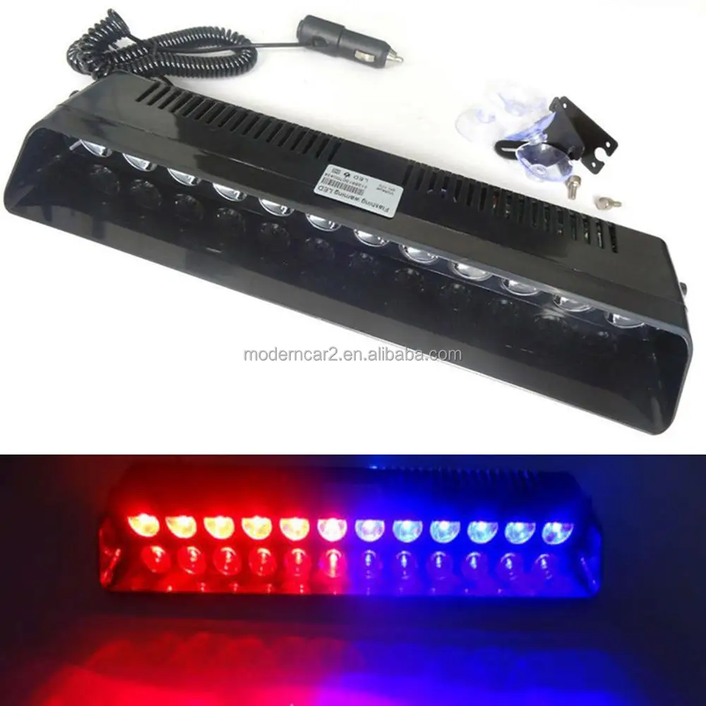 Car Strobe LED Flashing Lights Lamp Red Blue/Amber/Yellow/White Flasher Warning Light For audi VW Benz Dodge