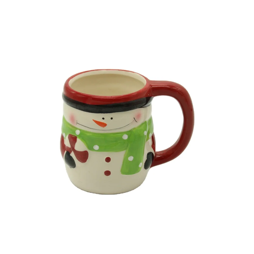 China wholesale ceramic snowman cup coffee mugs christmas cup holiday gifts