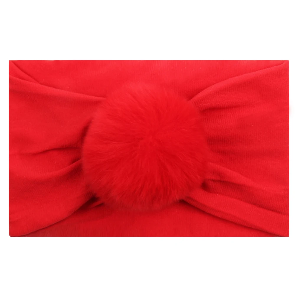 Classical Hair Style Fur Ball Elastic Baby Wide Nylon Headband 2021 New Arrival DIY Hair Accessories Headwear