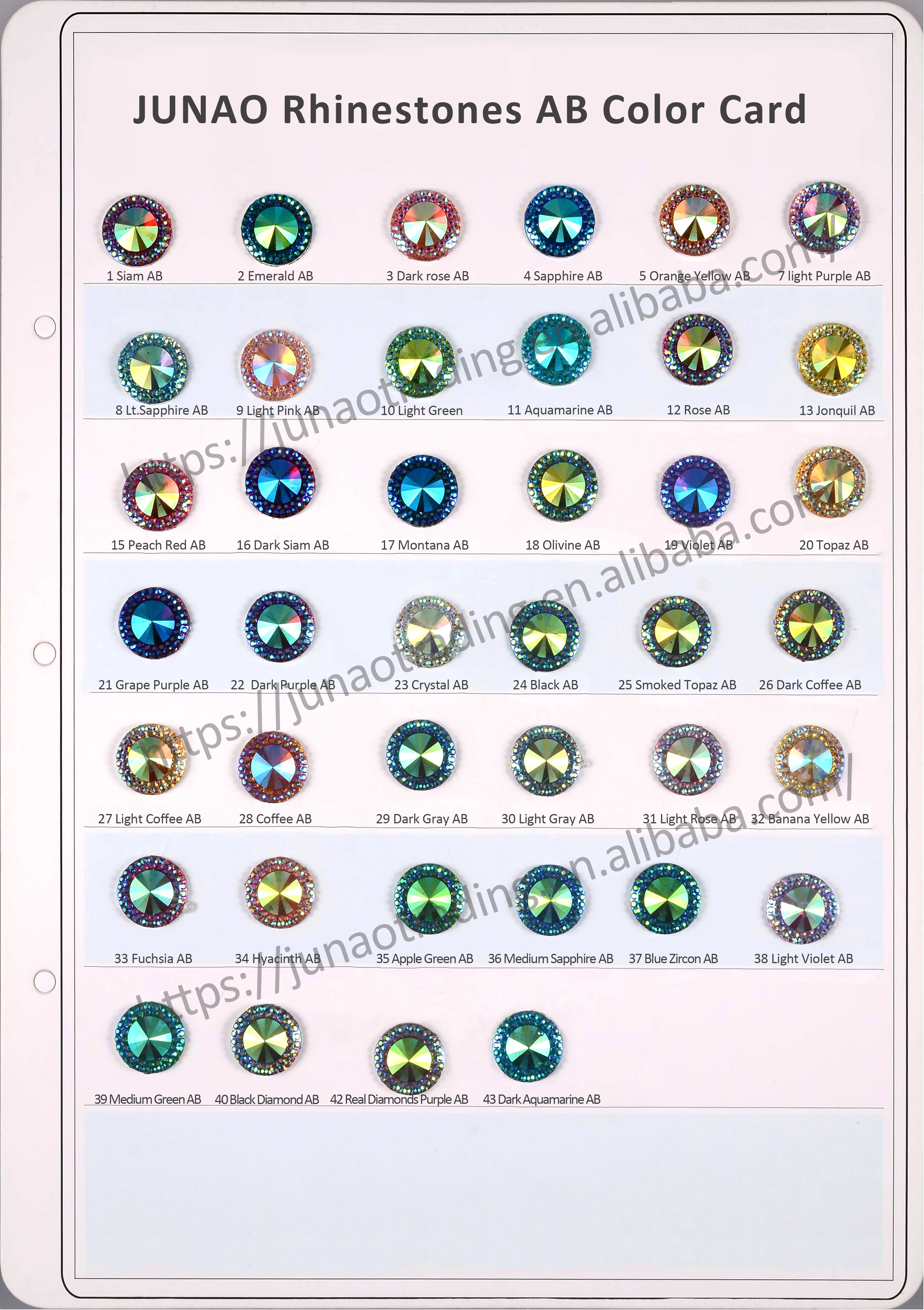 JUNAO Wholesale 8 10 12 14 16 18 20 30mm Non Hotfix Flatback Strass Big Round Crystal AB Resin Rhinestone for Crafts