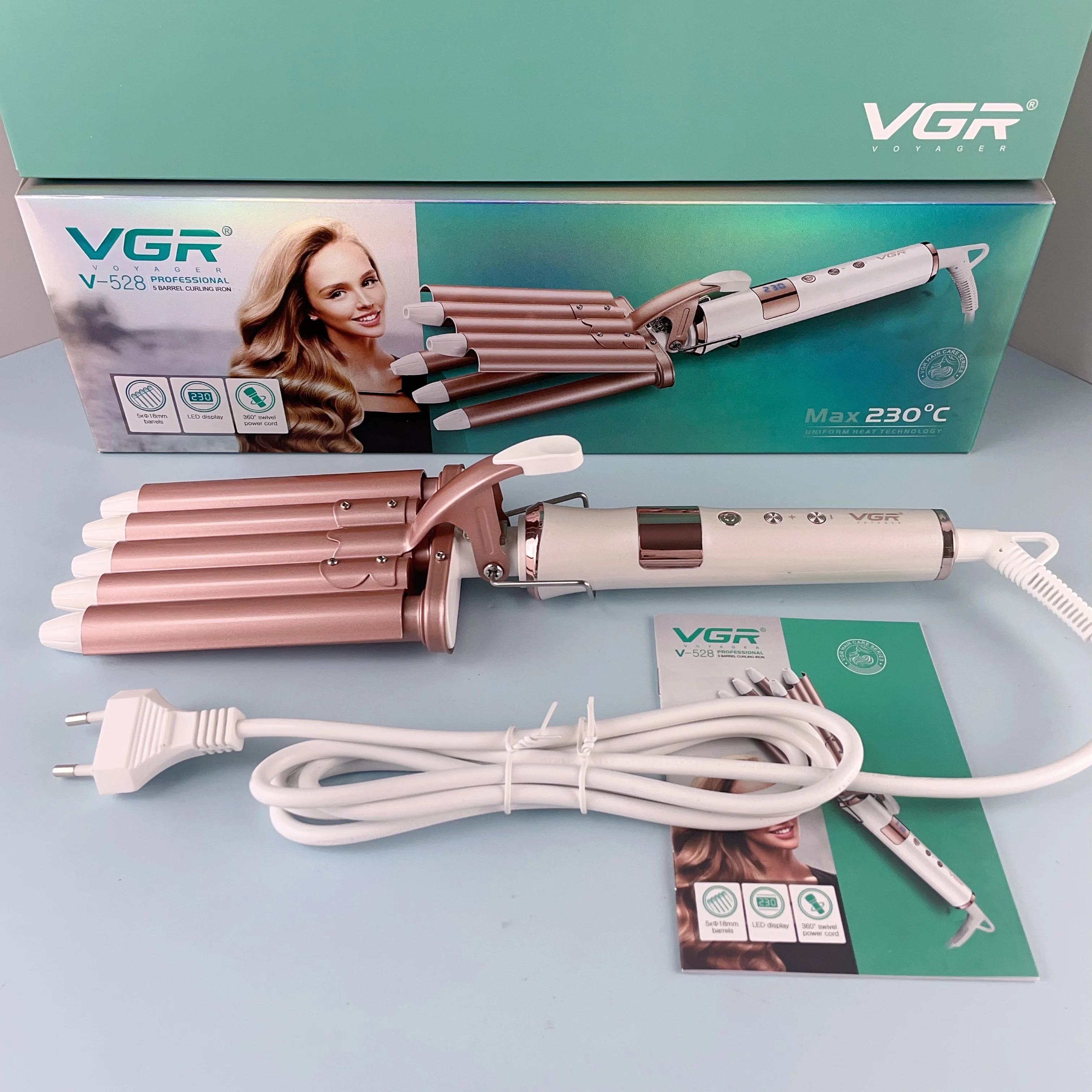 Vgr V-528 Professional Hair Curling Iron Electric Ceramic Coating Automatic Hair Curler Rotating