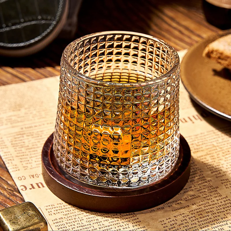 Whiskey Glass Household Spinning Gyro Glasses Beer Wine Crystal Revolving