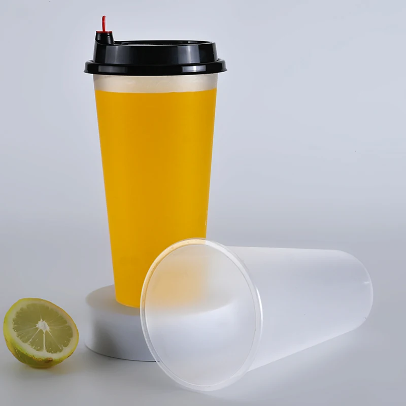 Good Quality PP Injection Bubble Cup 600ml Customized Logo Printing Disposable Frosted Plastic Cup With Factory Price