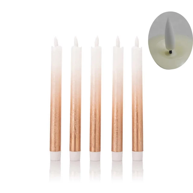 New style LED 3D wick dinner taper candle