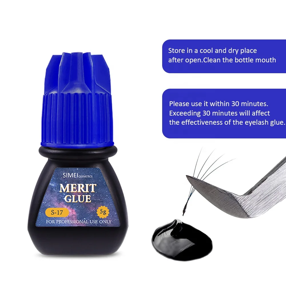 custom korea best waterproof strong adhesive fast dry eyelash extensions glue hs 17 eyelash glue