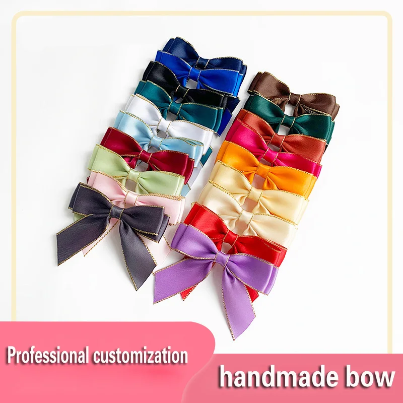 Gift box double-layer double-sided tape bow ribbon semi-finished product gift packaging gold edge ribbon souvenir