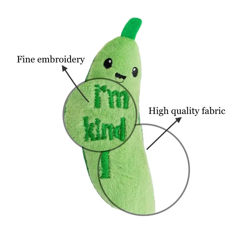 Wholesale Green Cucumber Plush Toy Eco-friendly Training Cat Interactive Puzzle Plush Chew Toy With Catnip Pet Supplies